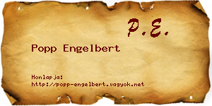 Popp Engelbert névjegykártya